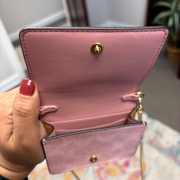 Coach Powder Pink Mini Wallet on a Chain - Picture 5 of 7
